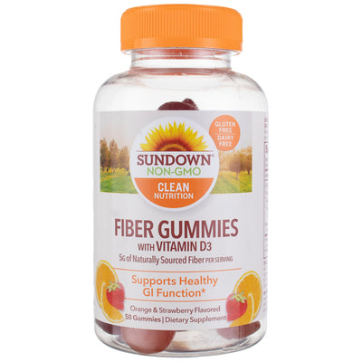 Sundown Clean Nutrition With Vitamin D3 Fiber Gummies, 50 Ct