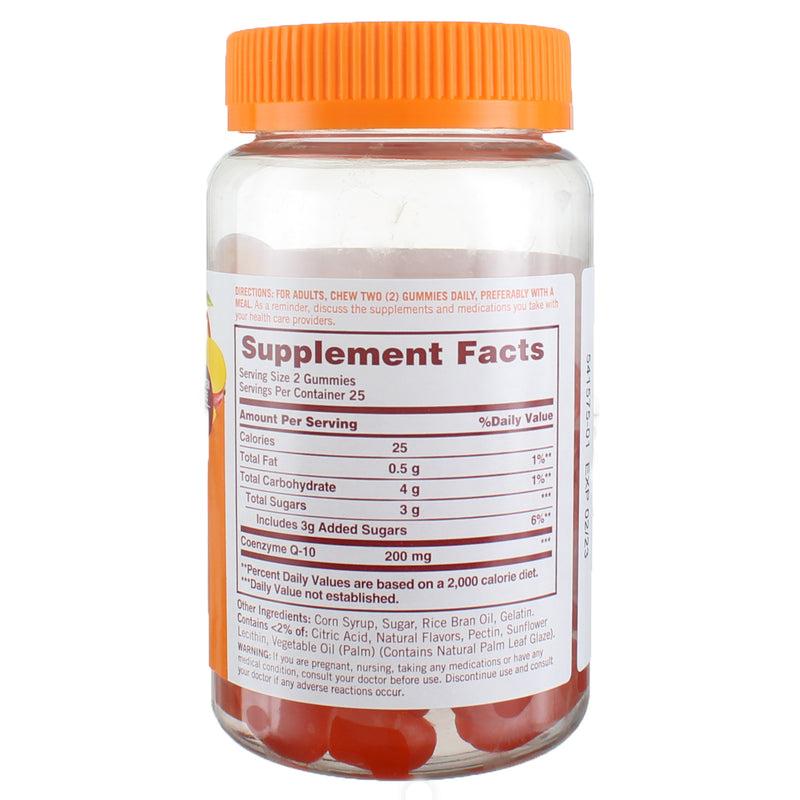 Sundown Clean Nutrition CoQ10 Gummies, Peach Mango, 200 mg, 50 Ct