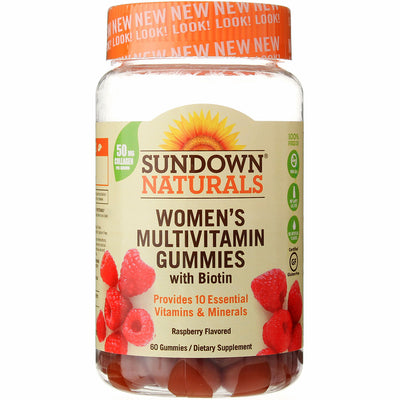 Sundown Naturals Women's Multivitamin Gummies, Raspberry, 60 Ct