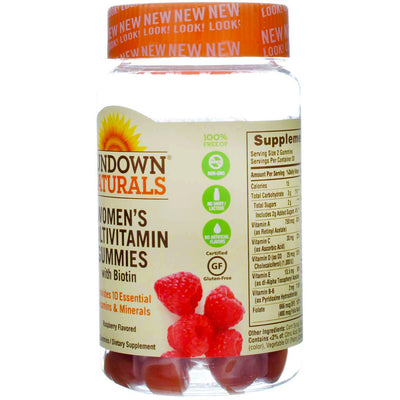 Sundown Naturals Women's Multivitamin Gummies, Raspberry, 60 Ct