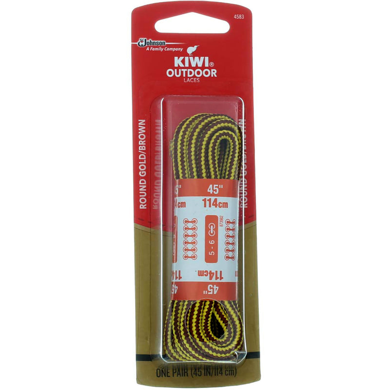 Kiwi Outdoor Laces, 45 in, Round Gold/Brown