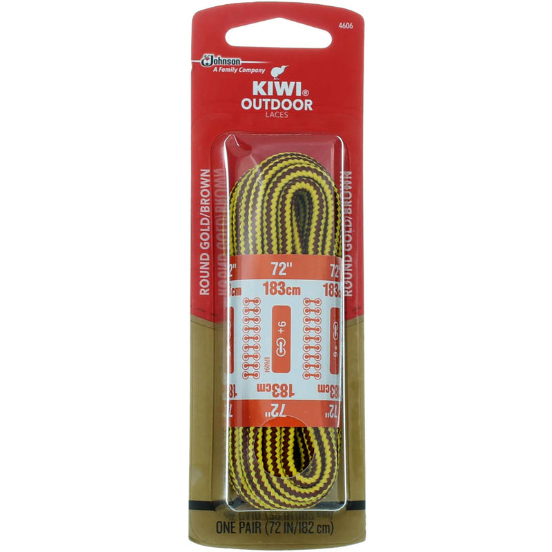 Kiwi Outdoor Laces, 72 in, Round Gold/Brown
