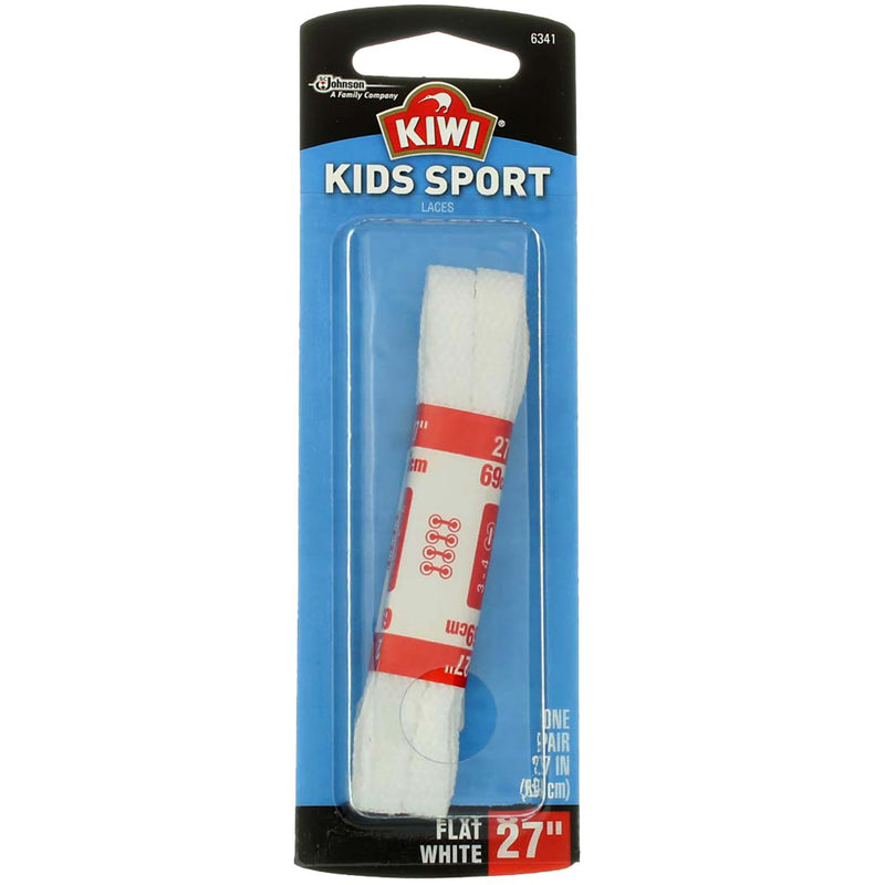 Kiwi Kids Sport Laces, 27 in, Flat White
