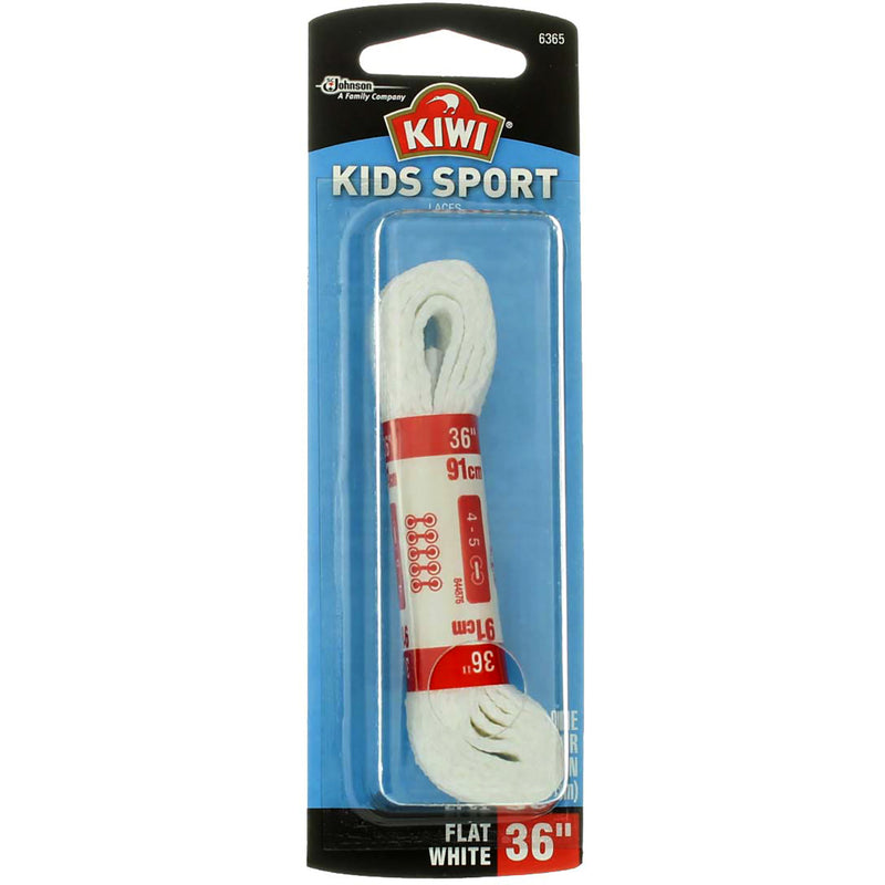 Kiwi Kids Sport Laces, 36 in, Flat White