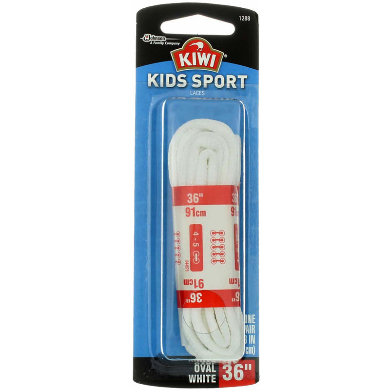 Kiwi Kids Sport Laces, 36 in, Oval White