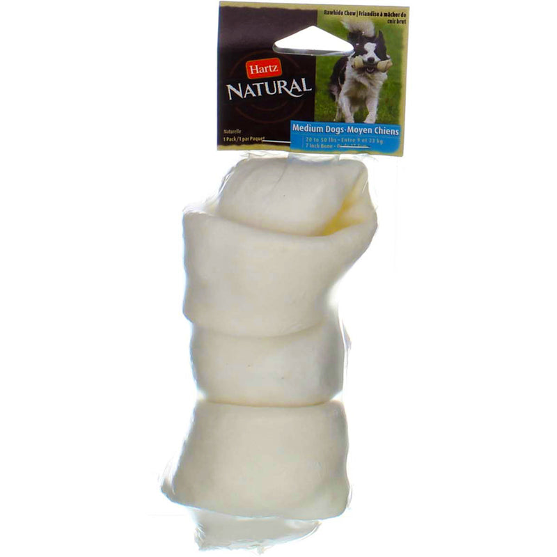 Hartz Natural Rawhide Bone for Medium Dogs, 7 Inch