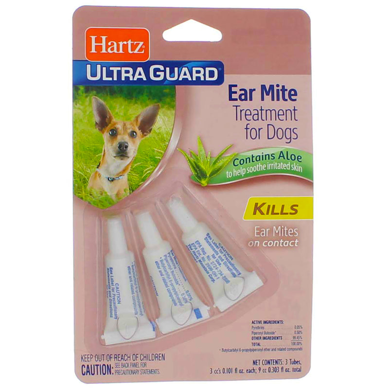 Hartz UltraGuard Dog Ear Mite Treatment, 0.101 fl oz, 3 Ct