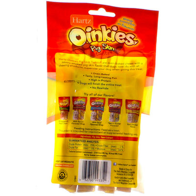 Hartz Oinkies Pig Skin Twists for Dogs, Smoked, 4 Ct