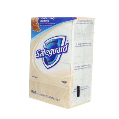 Safeguard Antibacterial Deodorant Bar Soap, Beige, 4 oz, 4 Ct