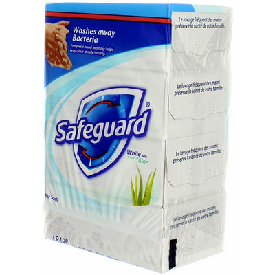 Safeguard Antibacterial Deodorant Bar Soap, White with Aloe, 4 oz, 4 Ct (7 Pack) (Bundle)