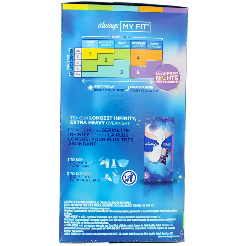 Always Infinity Pads, Size 2 Heavy Flow, with Flexi-Wings, Unscented, 32 Ct