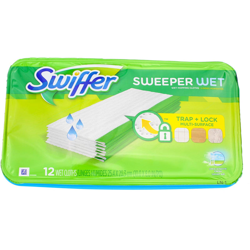 Swiffer Sweeper Wet Mopping Pad Refill, Open Window Fresh, 12 Ct