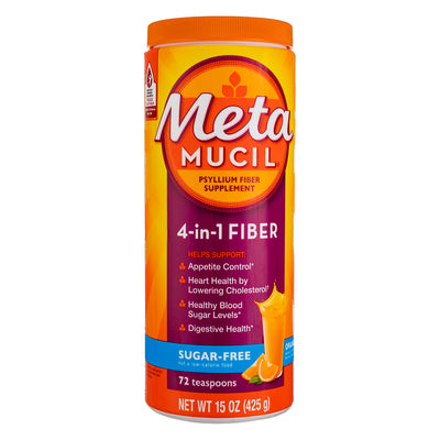 Metamucil 4-in-1 MultiHealth Sugar-Free Fiber Supplement Powder, Orange Smooth, 15 oz