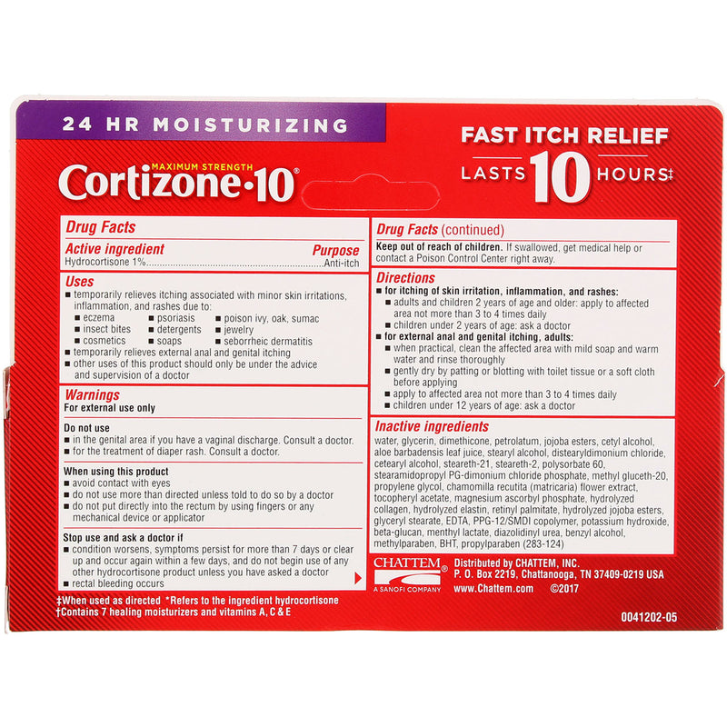 Cortizone 10 Maximum Strength Intensive Healing Anti-Itch Cream, 2 oz