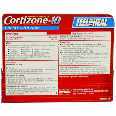 Cortizone 10 Maximum Strength Anti-Itch Cream With Aloe, 1 oz