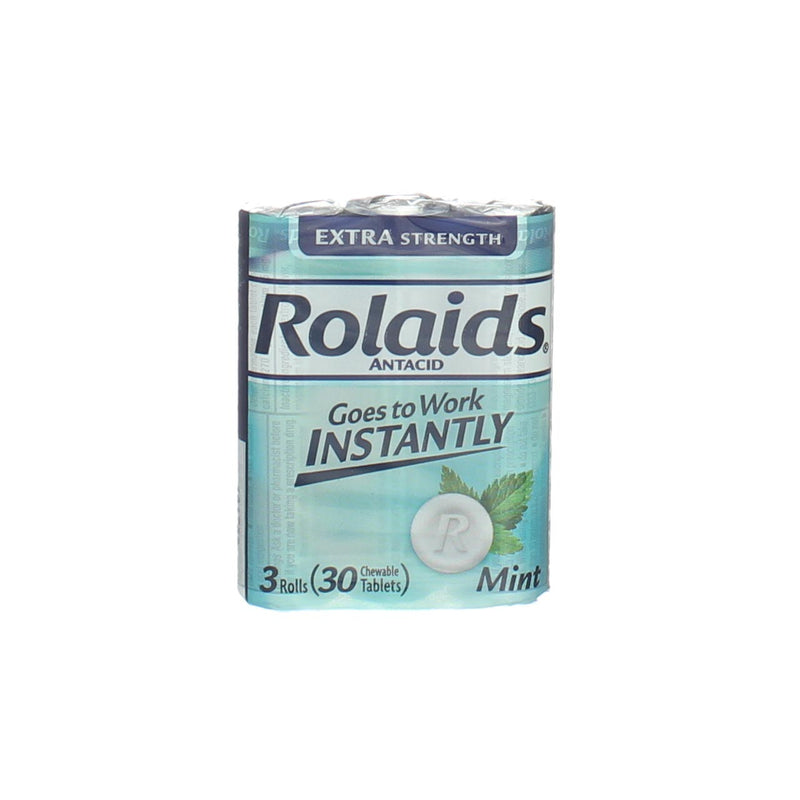 Rolaids Extra Strength Antacid Chewable Tablets, Mint, 30 Ct