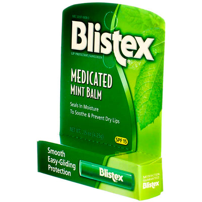 Blistex Medicated Lip Balm Stick, Mint, SPF 15, 0.15 oz