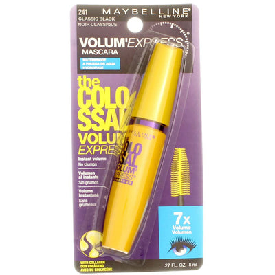 Maybelline Volum' Express The Colossal Waterproof Mascara, Classic Black 241, 0.27 fl oz