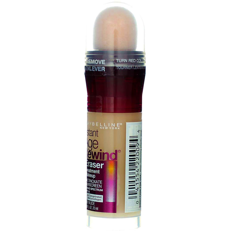 Maybelline Instant Age Rewind Eraser Treatment Makeup, Nude 190, SPF 18, 0.68 fl oz