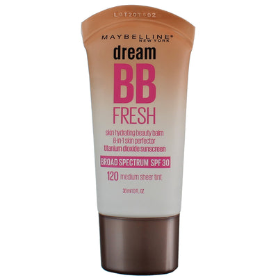 Maybelline Dream Fresh BB Cream, Medium Sheer Tint 120, SPF 30, 1 fl oz