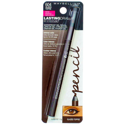 Maybelline Eyestudio Lasting Drama Gel Pencil Eyeliner, Glazed Toffee 604, 0.038 oz