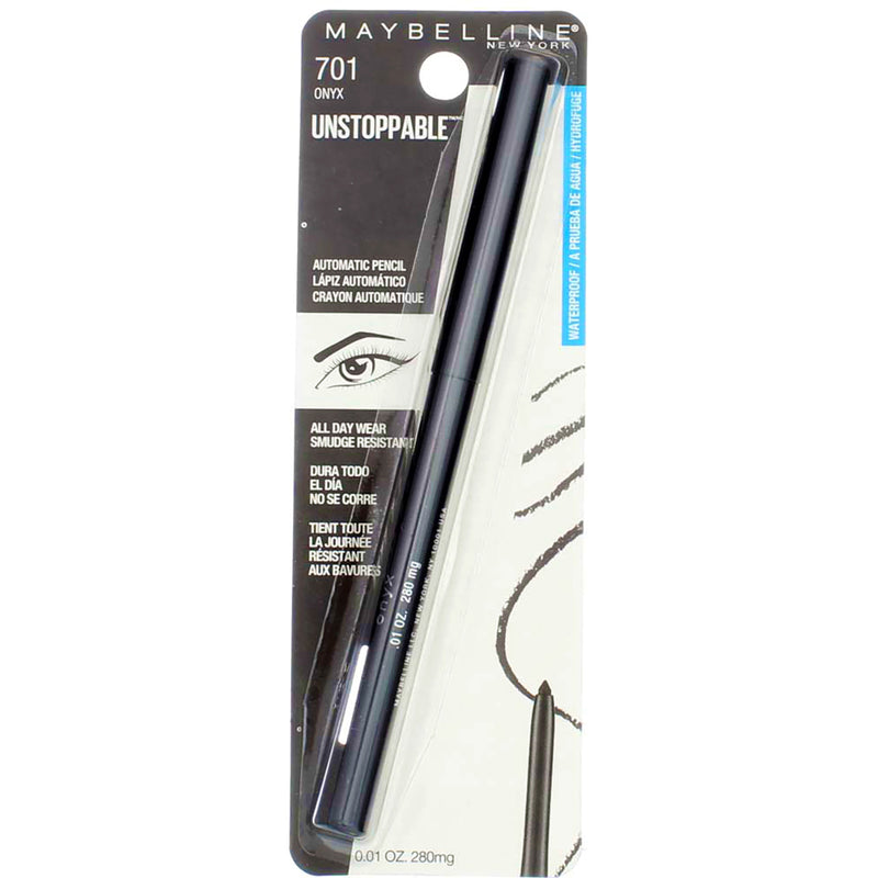 Maybelline Unstoppable Mechanical Eyeliner Pencil, Onyx 701, Waterproof, 0.01 oz
