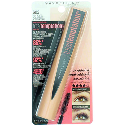 Maybelline Total Temptation Washable Mascara, Very Black 602, 0.27 fl oz