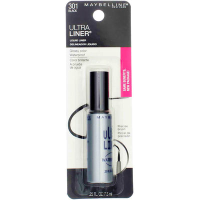 Maybelline Ultra Liner Liquid Eyeliner, Black 301, Waterproof, 0.25 fl oz