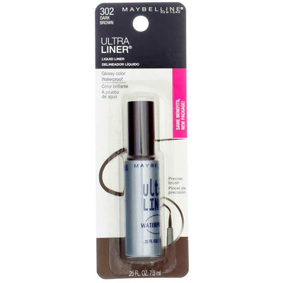 Maybelline Ultra Liner Liquid Eyeliner, Dark Brown 302, Waterproof, 0.25 fl oz