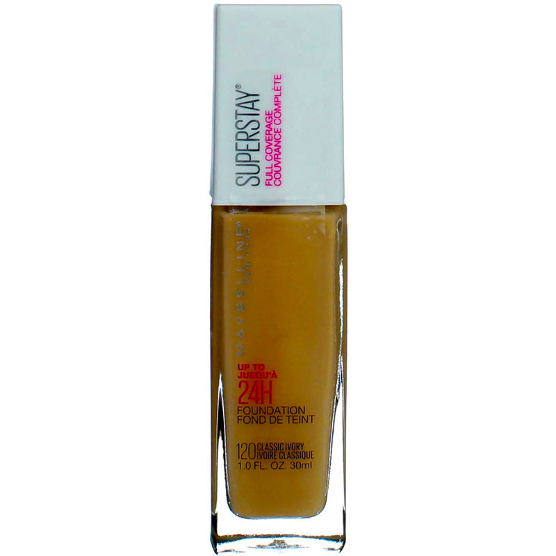 Maybelline Super Stay Full Coverage Foundation, Classic Ivory 120, 1 fl oz