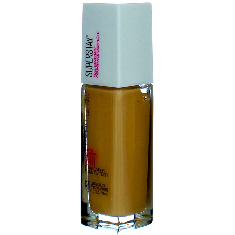 Maybelline Super Stay Full Coverage Foundation, Classic Ivory 120, 1 fl oz