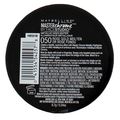 Maybelline Master Chrome By Face Studio Metallic Highlighter, Rose Gold Molten 050