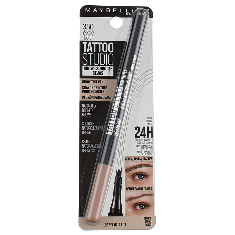 Maybelline TattooStudio Eyebrow Tint Pen, Blonde 350, 0.037 fl oz