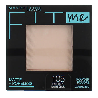 Maybelline Fit Me Matte + Poreless Pressed Powder, Fair Ivory 105, 0.29 oz