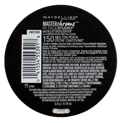 Maybelline Master Chrome By Face Studio Metallic Highlighter, Molten Peach 150