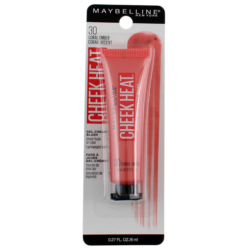 Maybelline New York Sheer Gel-Cream Cheek Heat Blush, Coral Ember 30, 0.27 fl oz