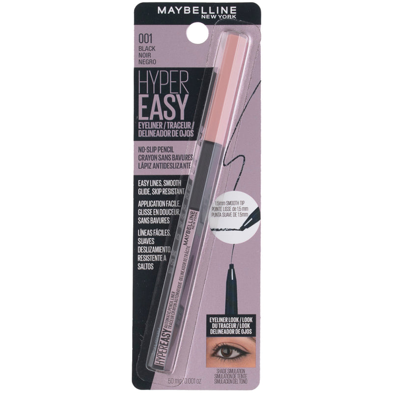 Maybelline Hyper Easy No-Slip Eyeliner Pencil, Black, 0.001 oz