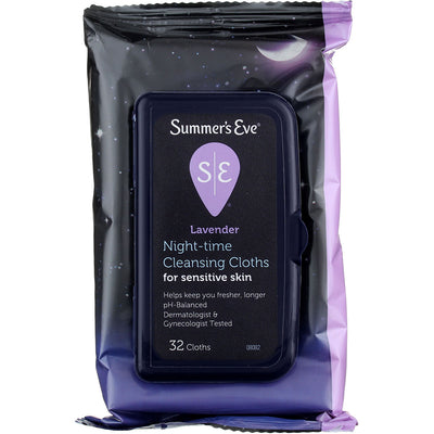 Summer's Eve Night-Time Cleansing Cloths, Lavender, 32 Ct