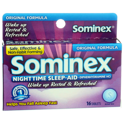 Sominex Nighttime Sleep-Aid, Non-Habit Forming, Original Formula, 16 Count (Pack of 1)