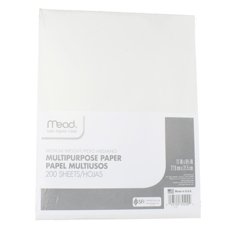 Mead Multi-Purpose Paper, 11in X 8.5in, Medium Weight, 200 Ct