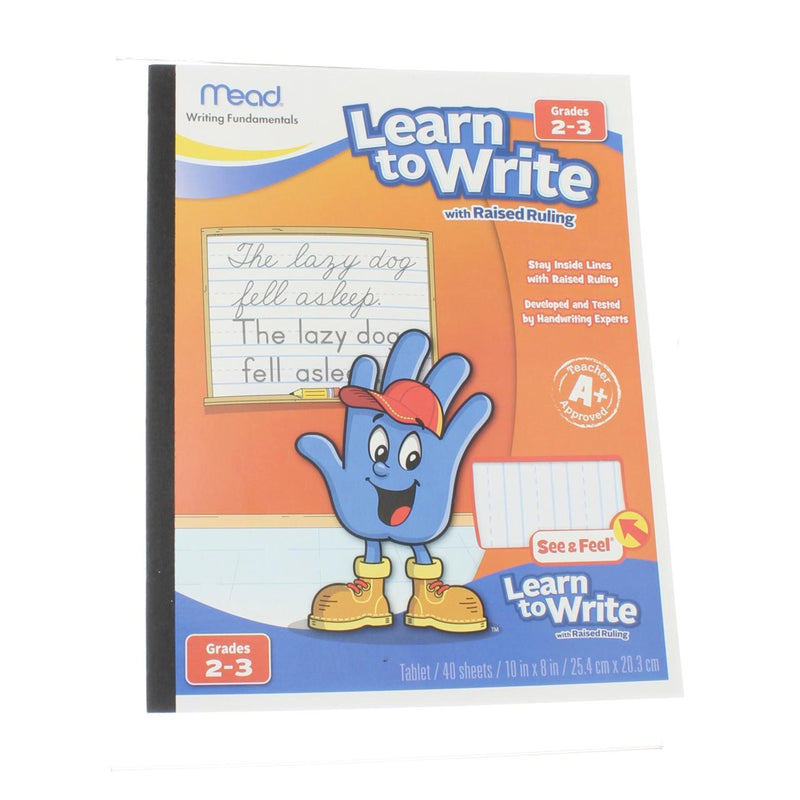 Mead See and Feel Learn to Write Handwriting Tablet, Raised Ruling, Grades 2-3, 40 Sheets
