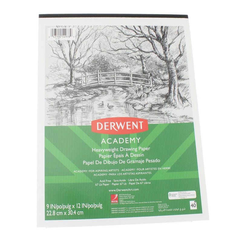 Derwent Academy Drawing Paper, Heavyweight, 9in X 12in, 40 Sheets