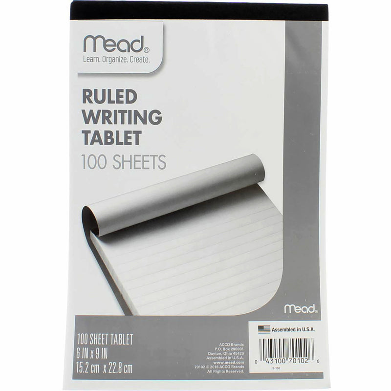 Mead Ruled Wtiting Tablet, 100 Ct