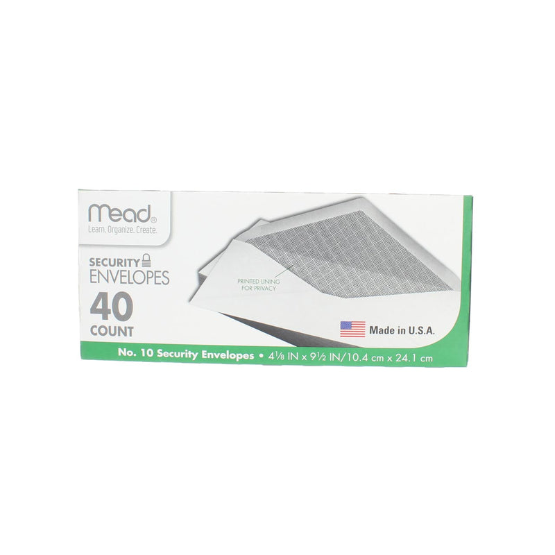 Mead Security Envelopes, 4.125in X 9.5in, 