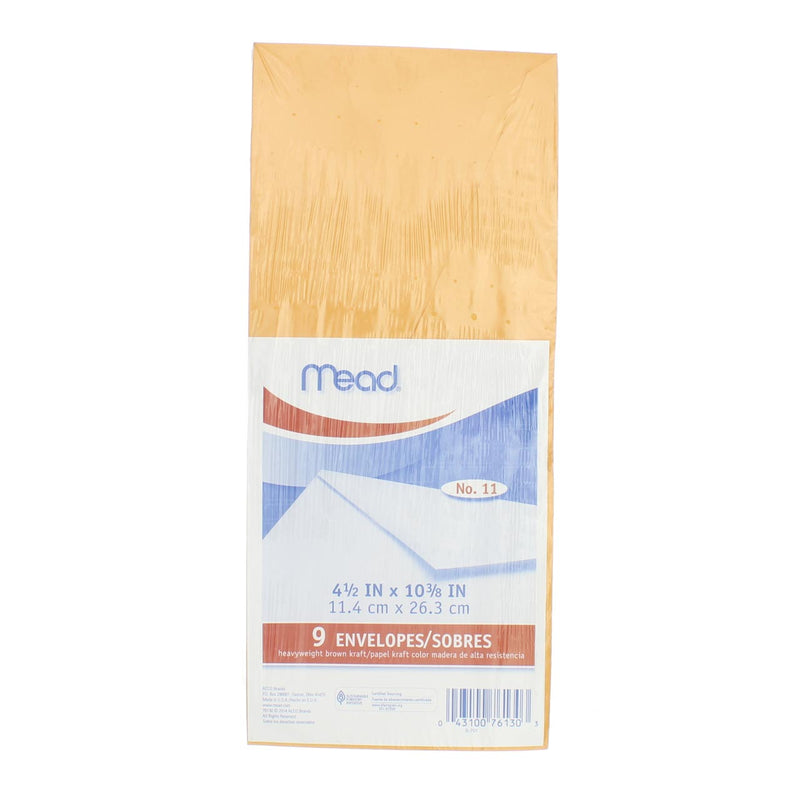Mead Kraft Envelopes, 4.5in X 10.375in, 