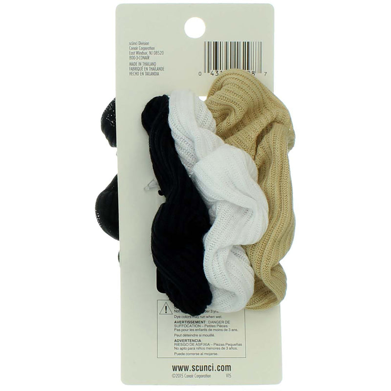Scunci Textured Knits Textured Knits Hair Scrunchies, 3 Ct