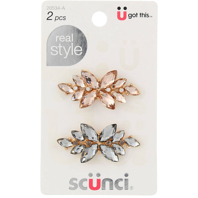 Scunci Real Style Hair Clips, 2 Ct