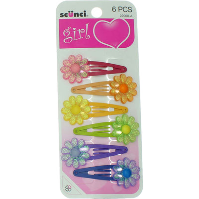 Scunci With love Snap Clips, 6 Ct
