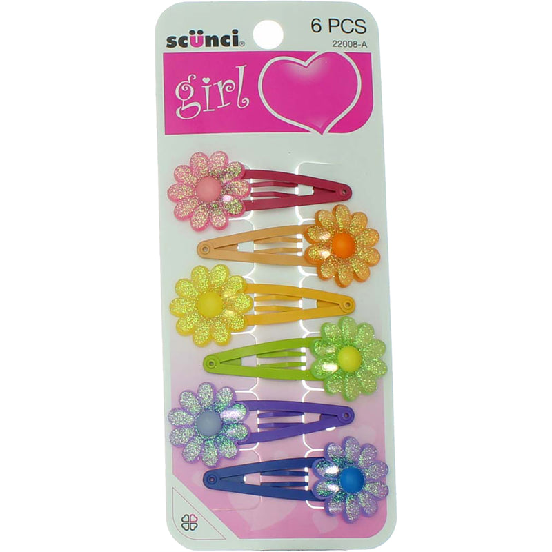 Scunci With love Snap Clips, 6 Ct