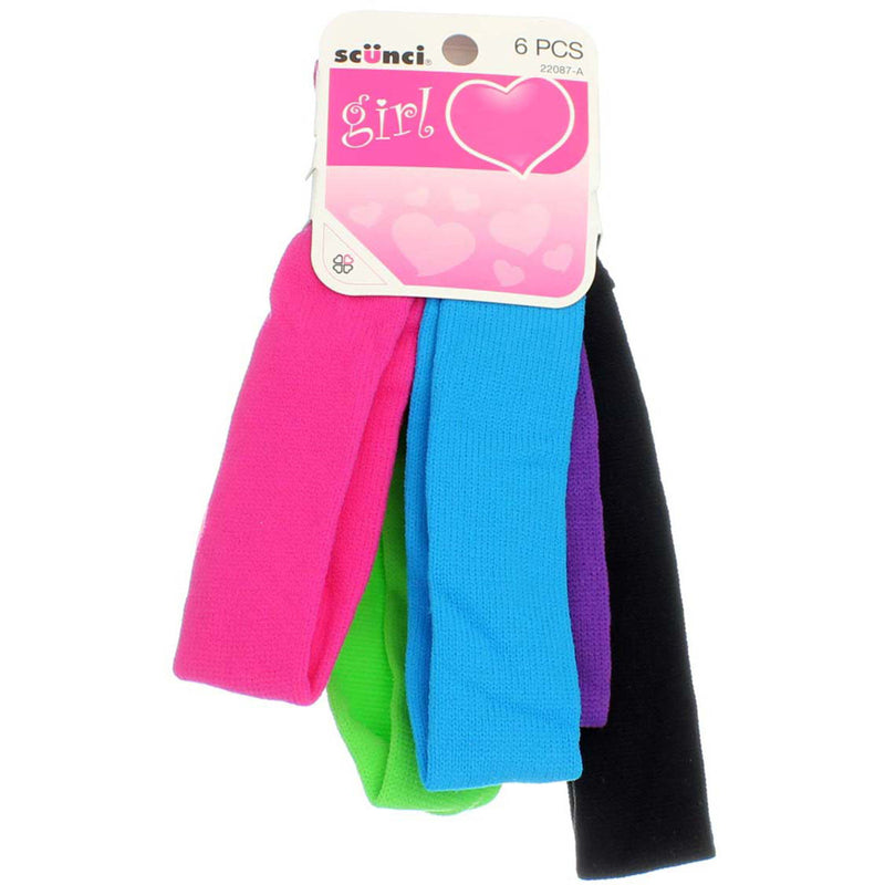 Scunci Girl Girl Headwraps, Assorted Colors, 6 Ct